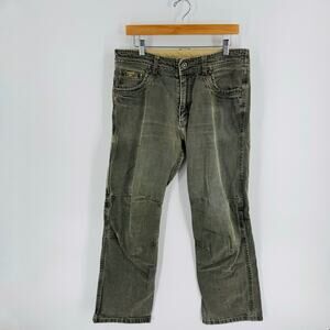 KUHL Patina Dye Men’s Jeans Green Vintage Wash Outdoor Durable Denim Pants 34x30
